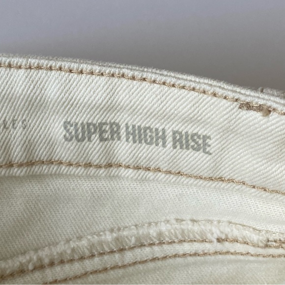 Shorts Size 1 25 Super High Rise New York Rewash Ivory White Juniors Cutoff EUC - Picture 10 of 16